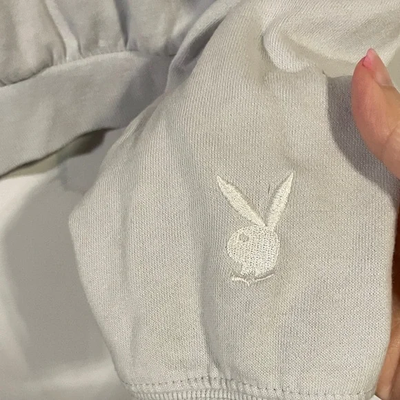 PLAYBOY by Pacsun Light Gray Women's Zip-Up Hoodie - Picture 5 of 5